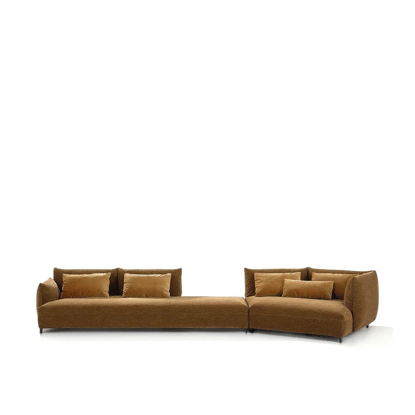 Sofa da cao cấp Joan dáng cong mềm mại tại dự án The Horizon